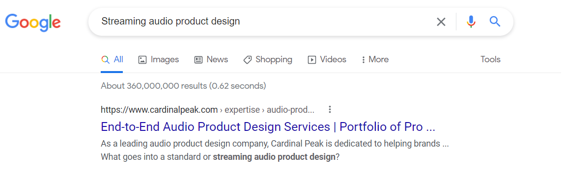 SEO Search Result 