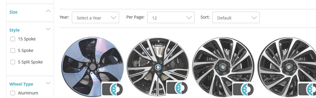 auto parts product filtering