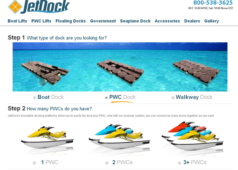 Jet Dock Systems site by OuterBox