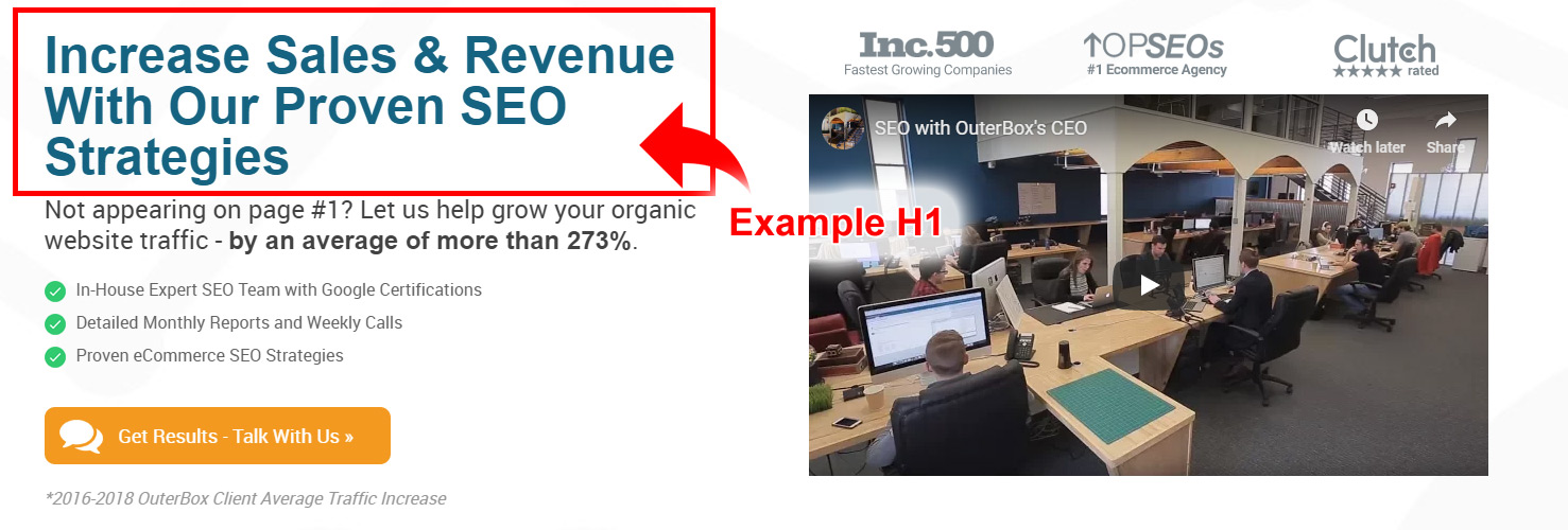 H1 for SEO - Example