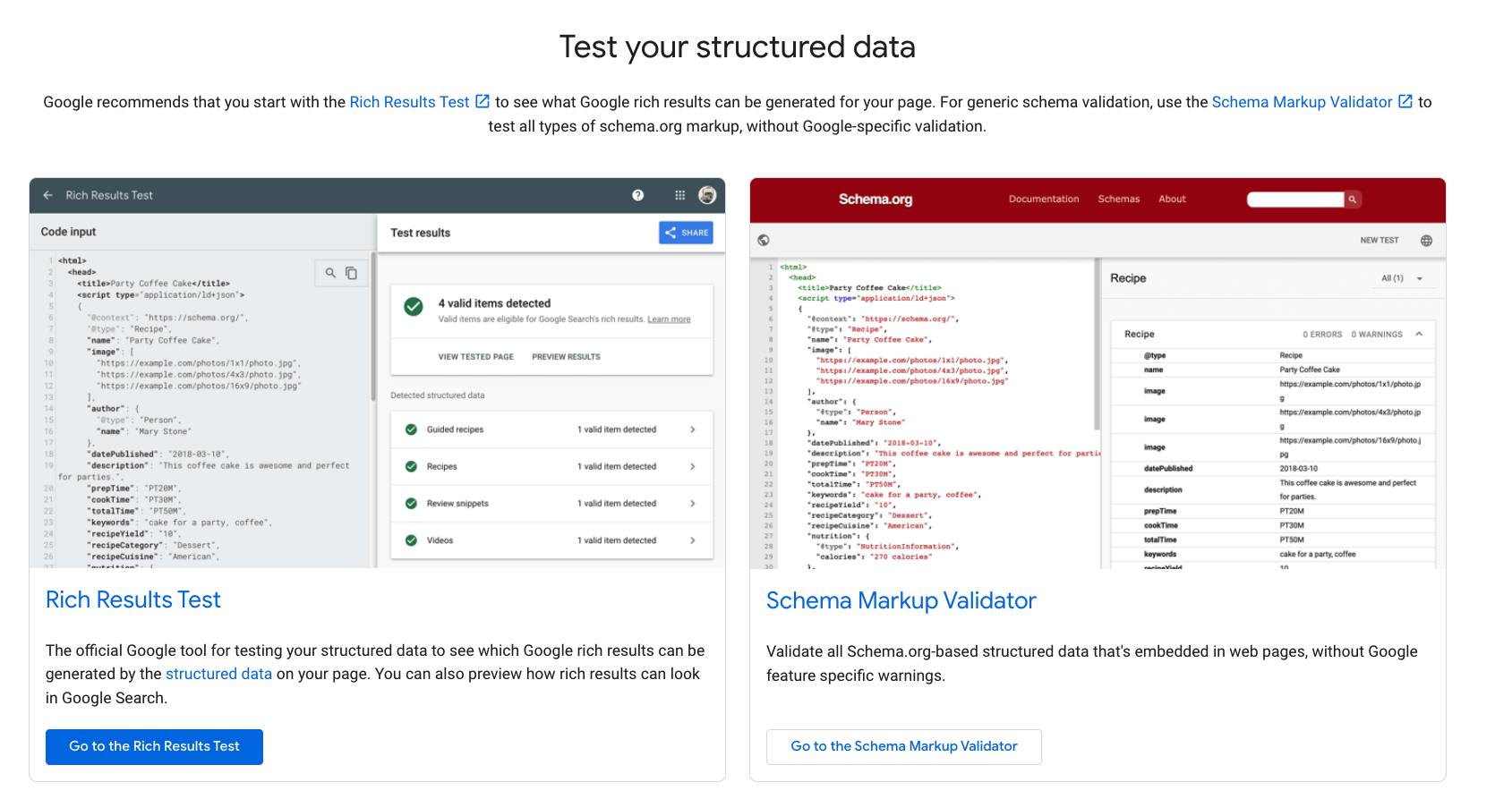 testing structured data for eCommerce SEO
