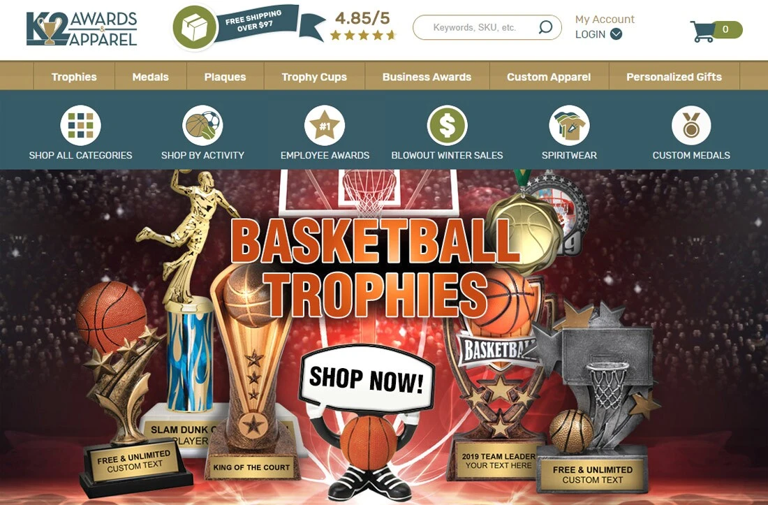 Screenshot from an ecommerce website doing customer outreach