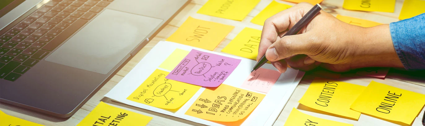 Post-it notes on building an integrated marketing strategy