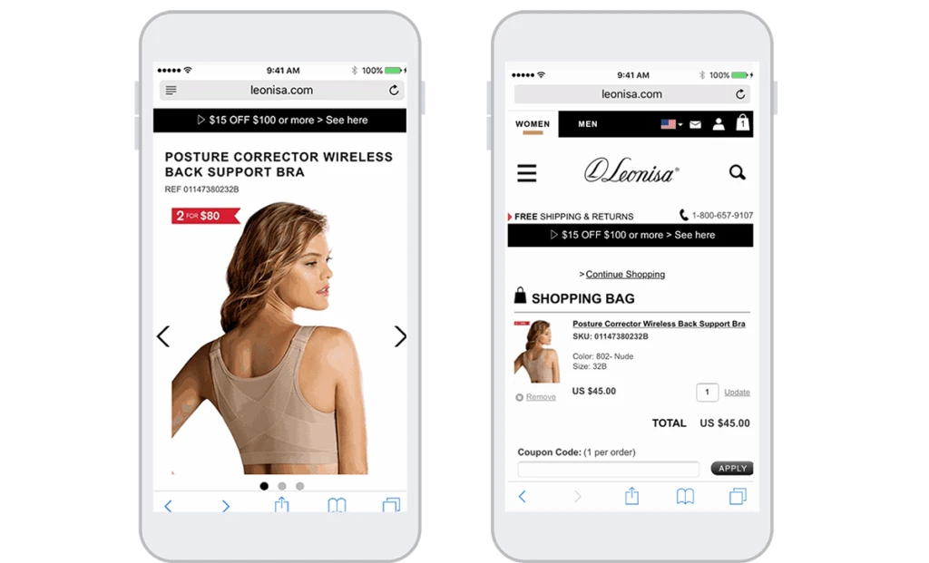 Leonisa – Cart Conversion Optimization