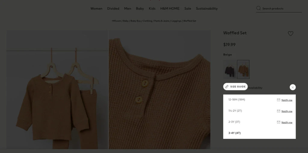 An example notify me button can help retain customer when you have supply chain issues.