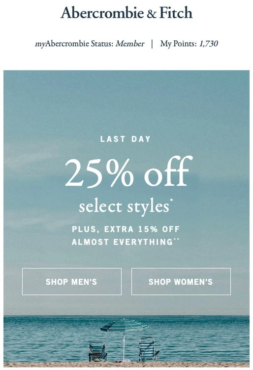 visual Abercrombie email