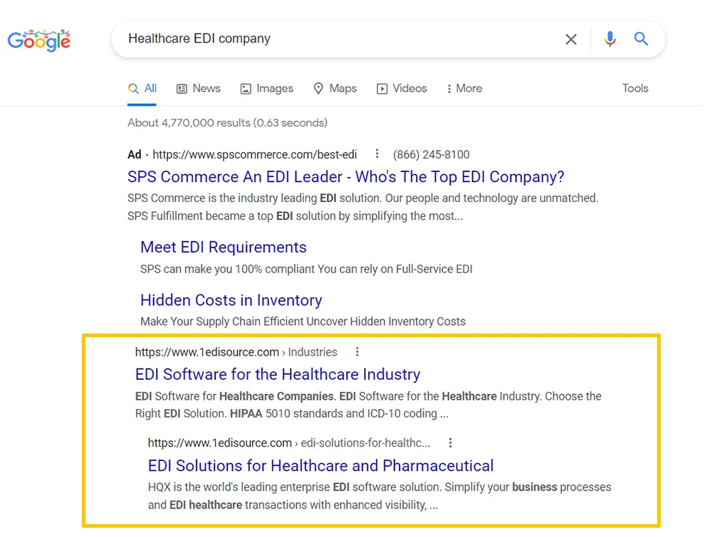 1edi Healthcare Search Results