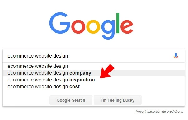 Google autocomplete suggestions used for seo on site optimization research