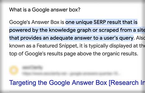 answer box