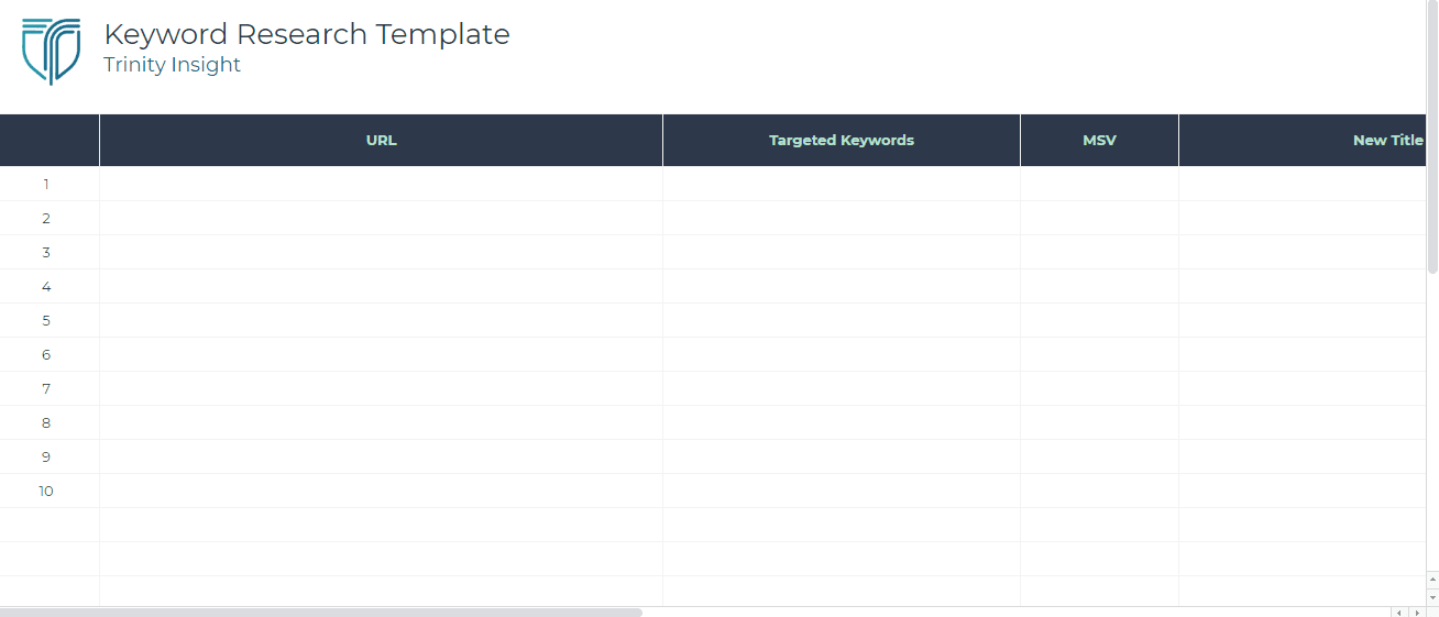 Keyword Research Template