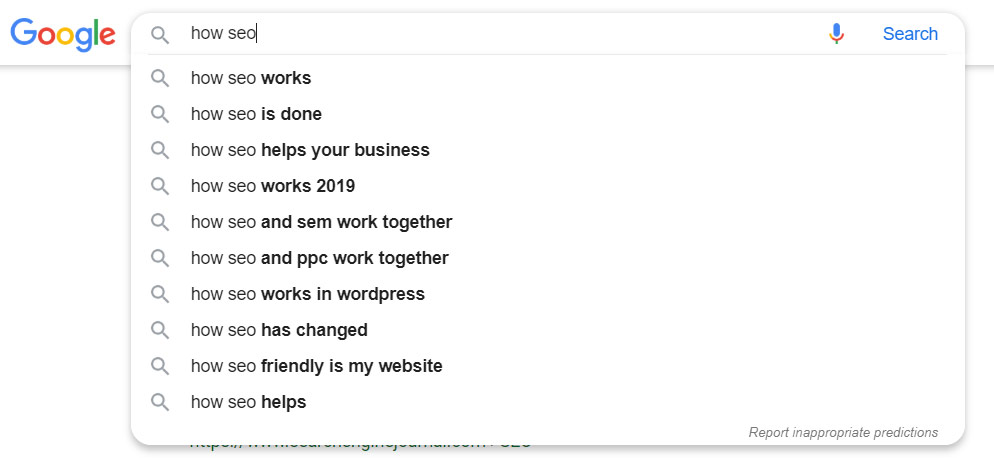 Google Recommended Searches