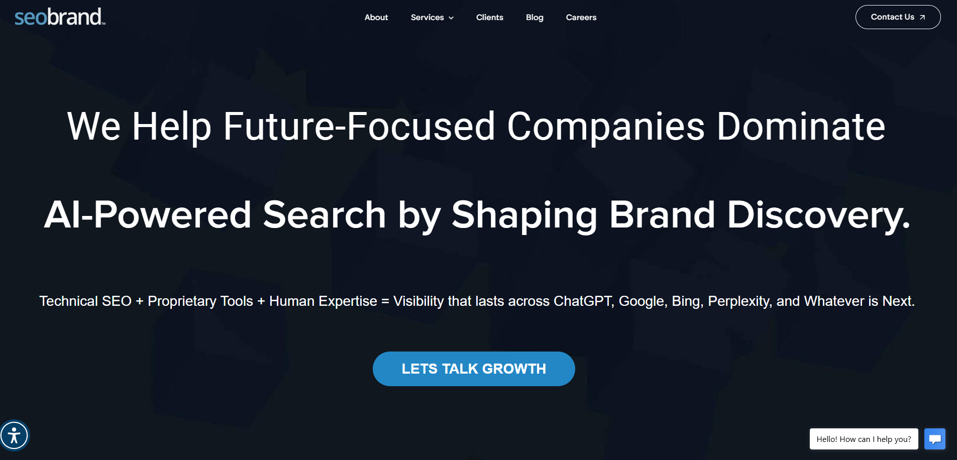 SEO Brand homepage screenshot in an eCommerce SEO agencies shortlist