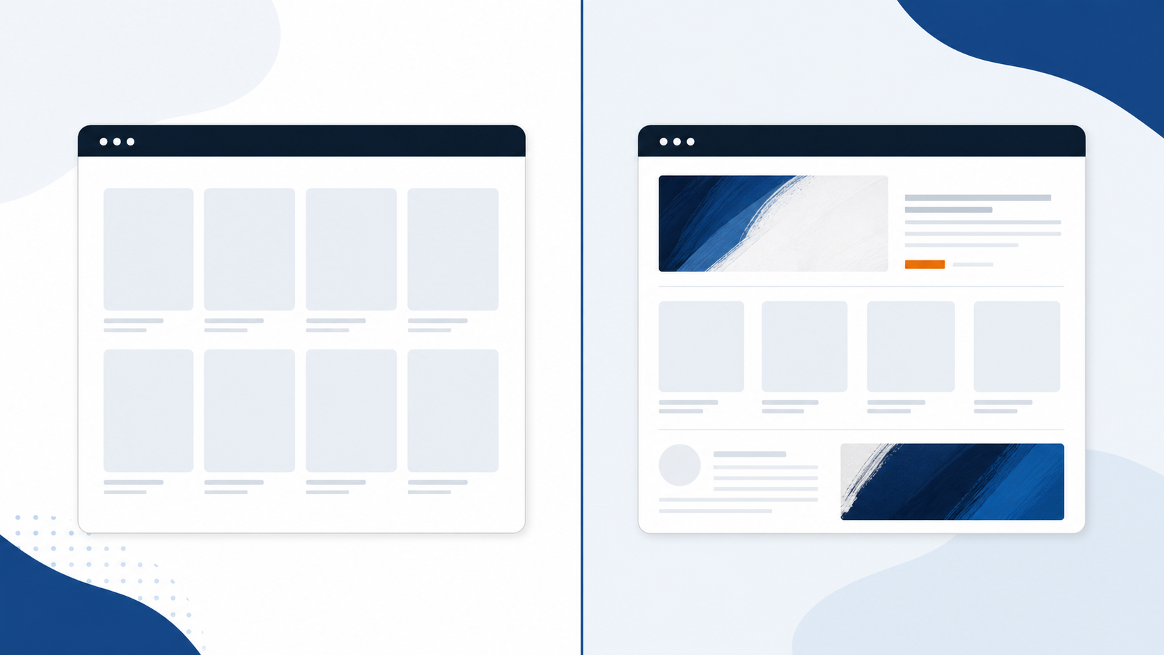 Thin Shopify collection page versus a content-rich collection page for SEO