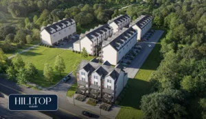 Aerial view of the Hilltop Auburn residential community