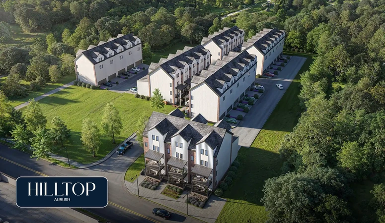 Aerial view of the Hilltop Auburn residential community