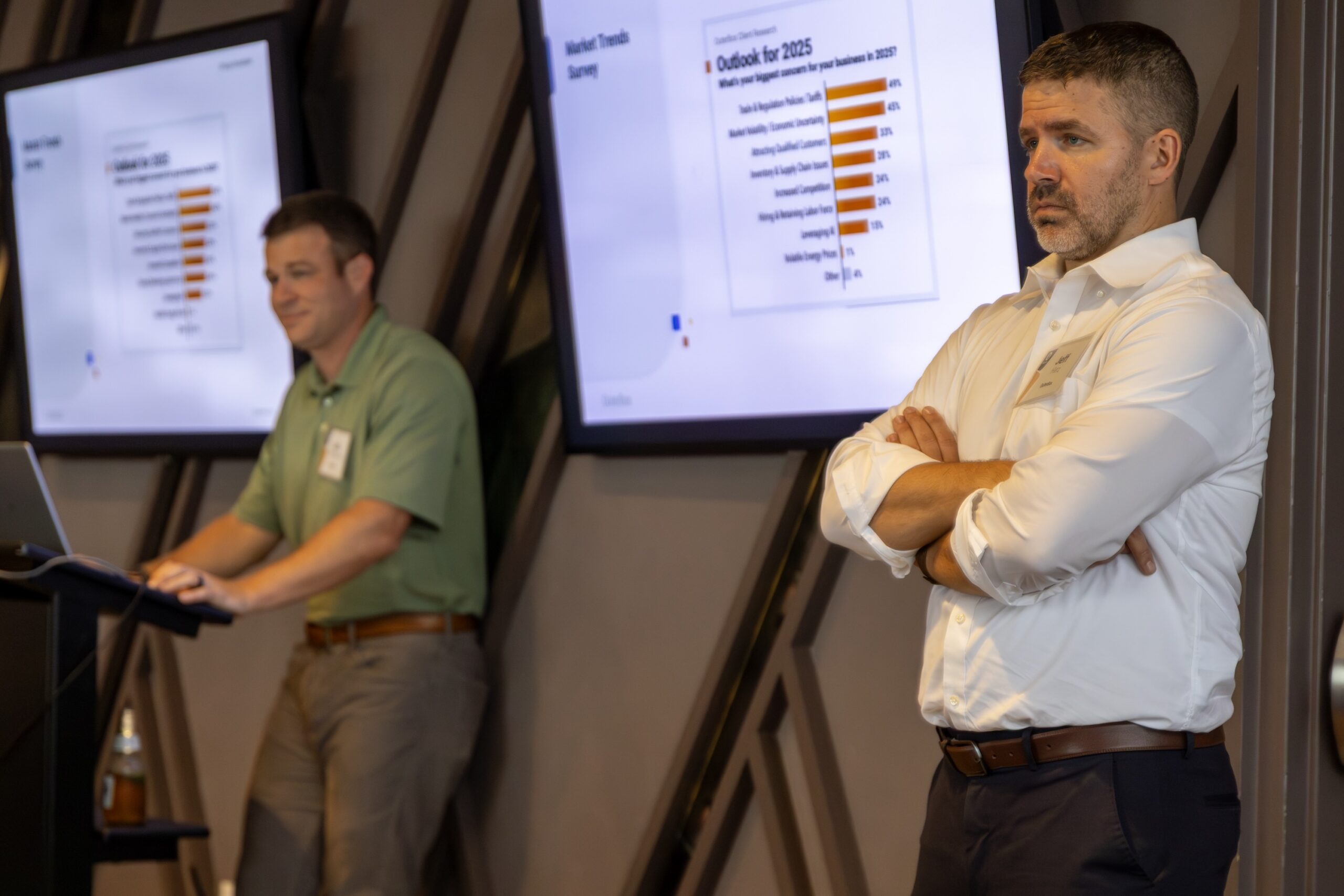 OuterBox presenters discuss manufacturing marketing outcomes during a Chicago market trends roundtable.