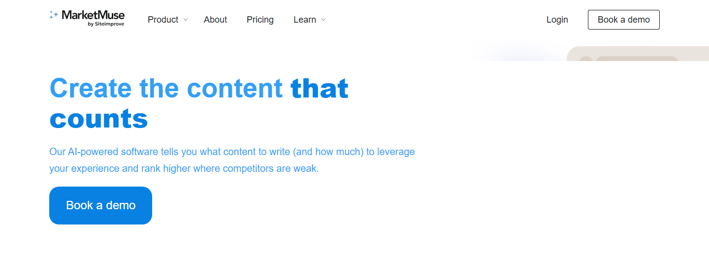 MarketMuse content planning and topic authority SEO software