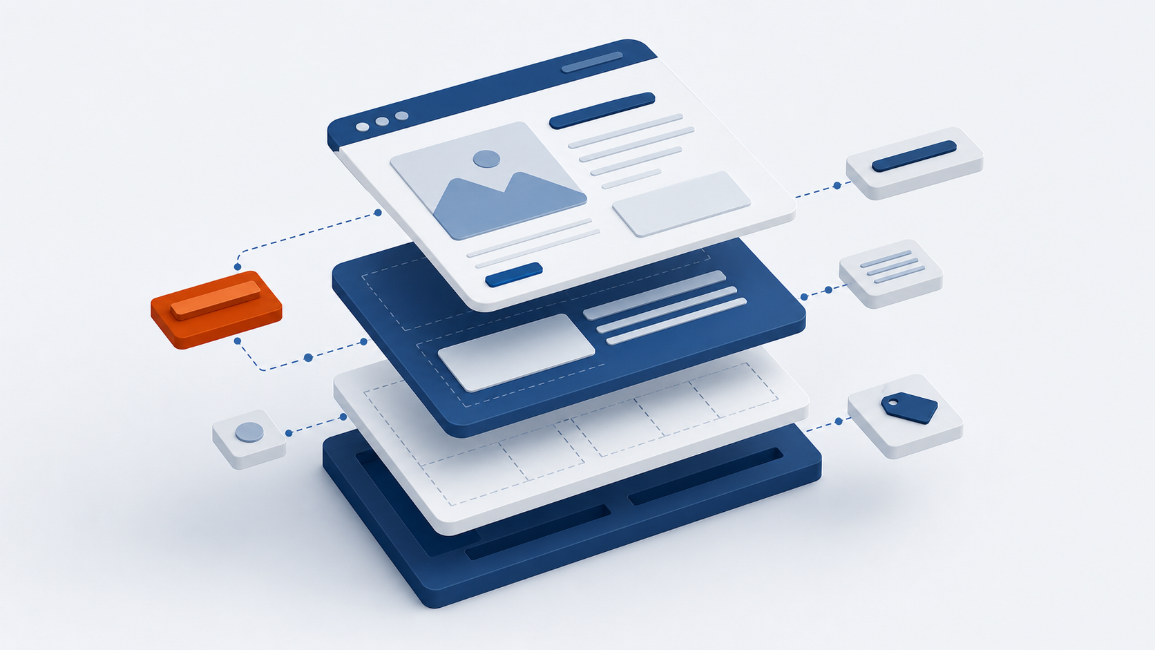 WordPress on-page SEO diagram showing the theme and template layer printing headings, title tags, and metadata around editor content