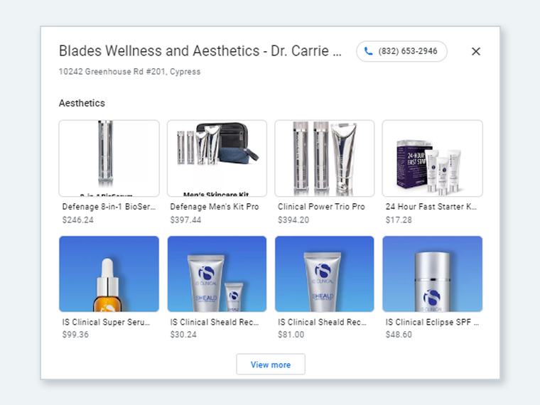 Paid search ad sample for Blades Wellness matched to a compliant medical landing page