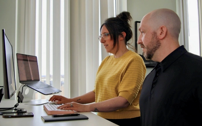 OuterBox team reviewing customer data for email segmentation services