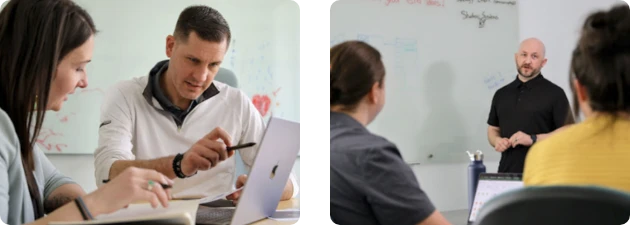 SEO consulting team reviewing website priorities and presenting recommendations