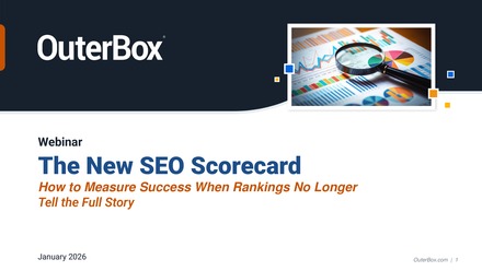 Cover of The New SEO Scorecard, a free OuterBox resource