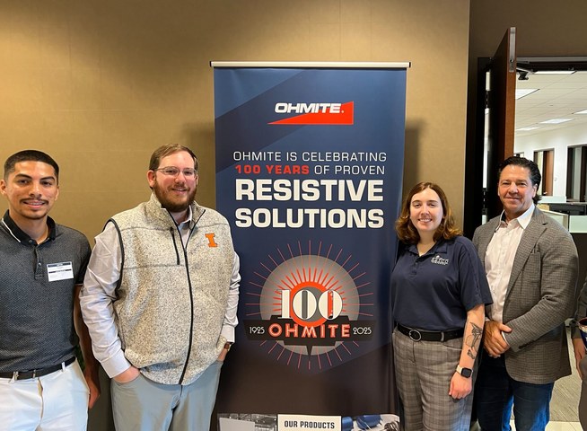OuterBox team with the Ohmite team during an on-site visit